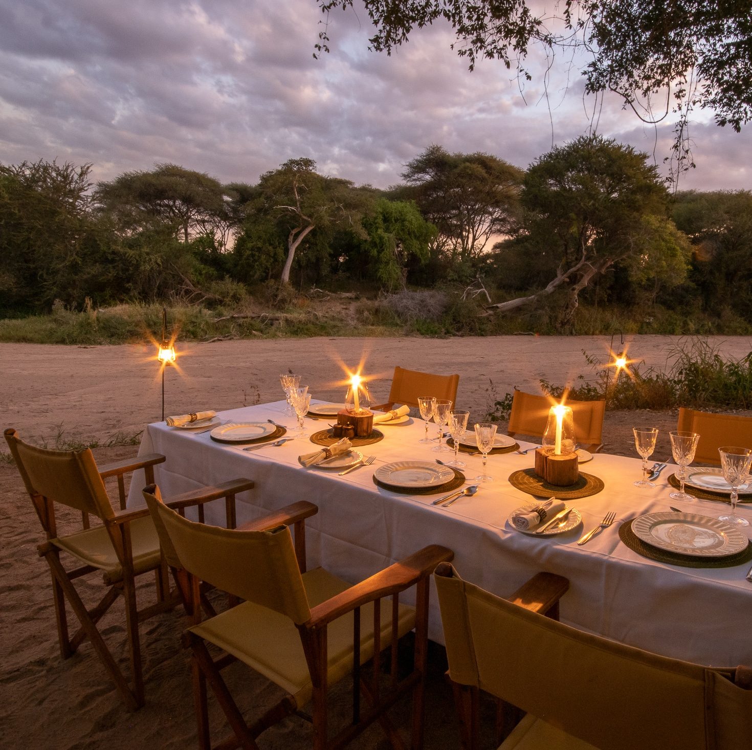 Jongomero camp Tanzanie diner dans la brousse