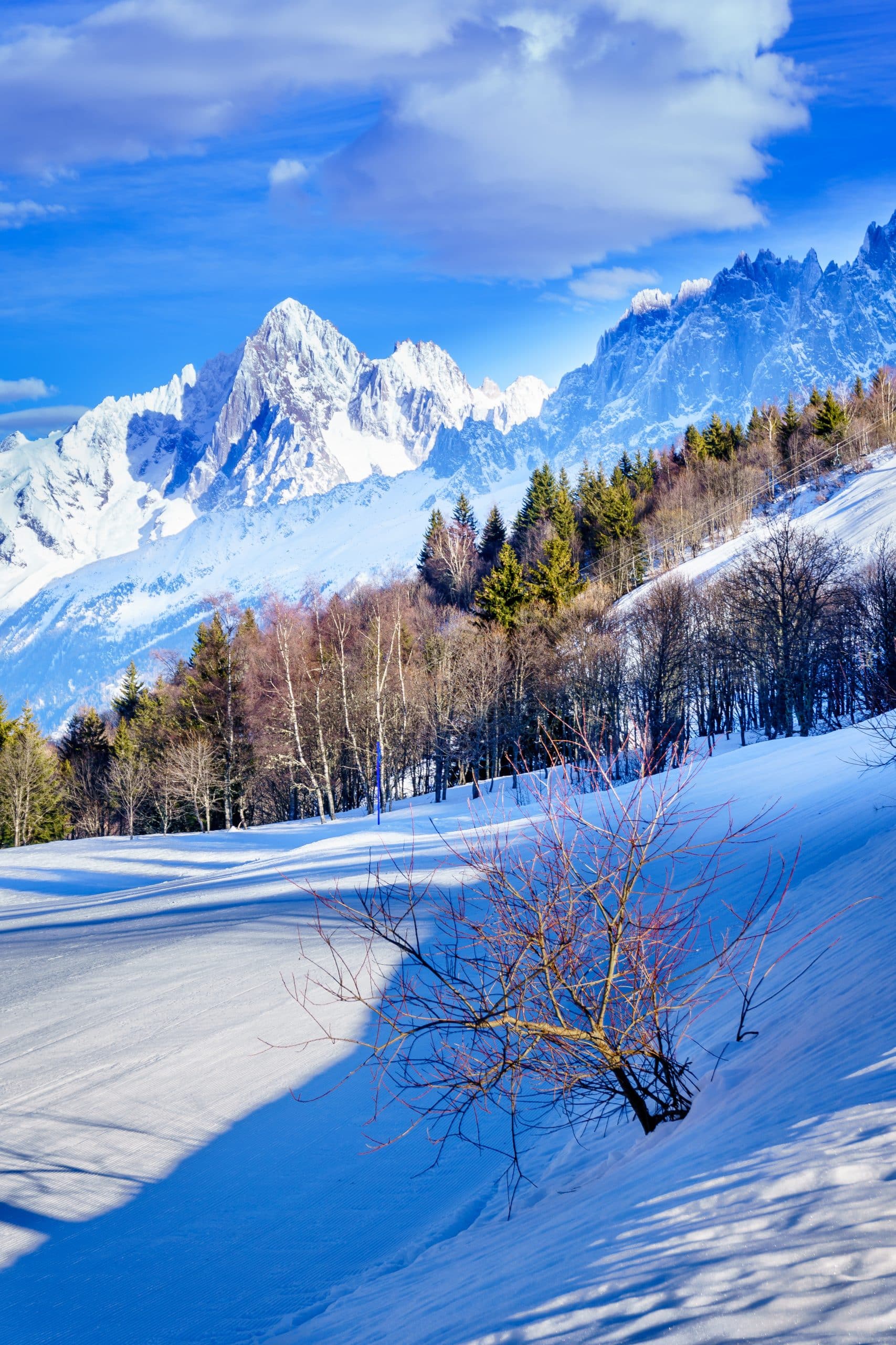 Beautiful,Landscape,Of,Snowy,Mountain,View,In,Bellvue,Saint gervais les bains.,One